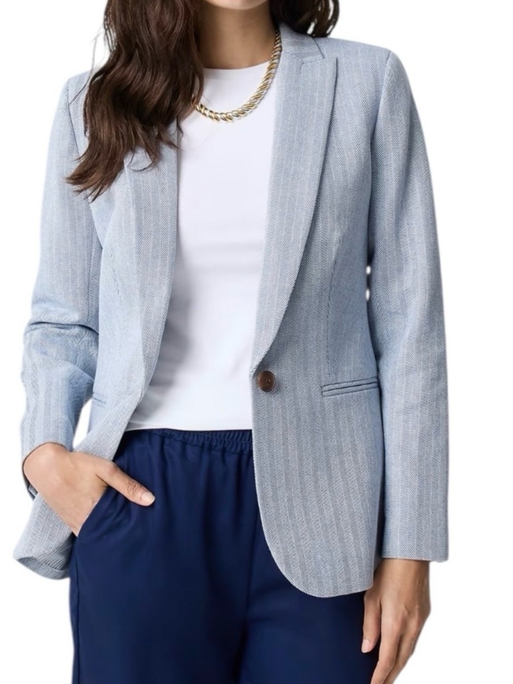 J. Crew Cotton Linen Herringbone Blazer Size 20